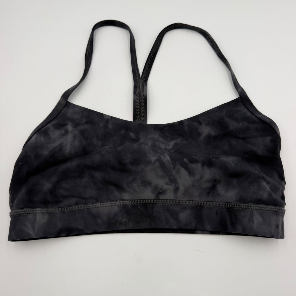Lululemon Flow Y Bra Nulu Diamond Dye Graphite Grey Bronze Green Size 8